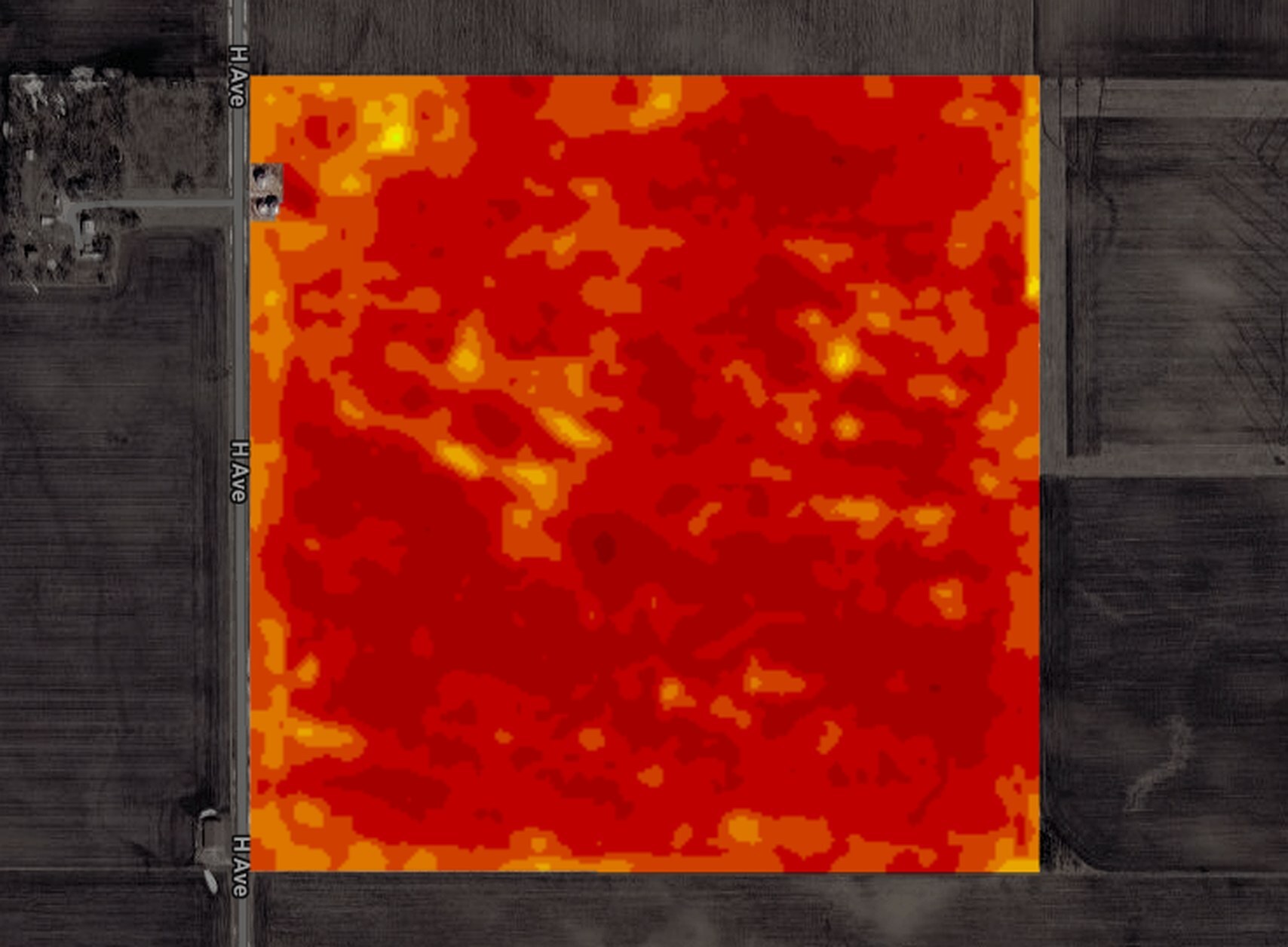 One Iowa corn field in NDVI on Jun 01, 2025: emergence, NDVI 0.26