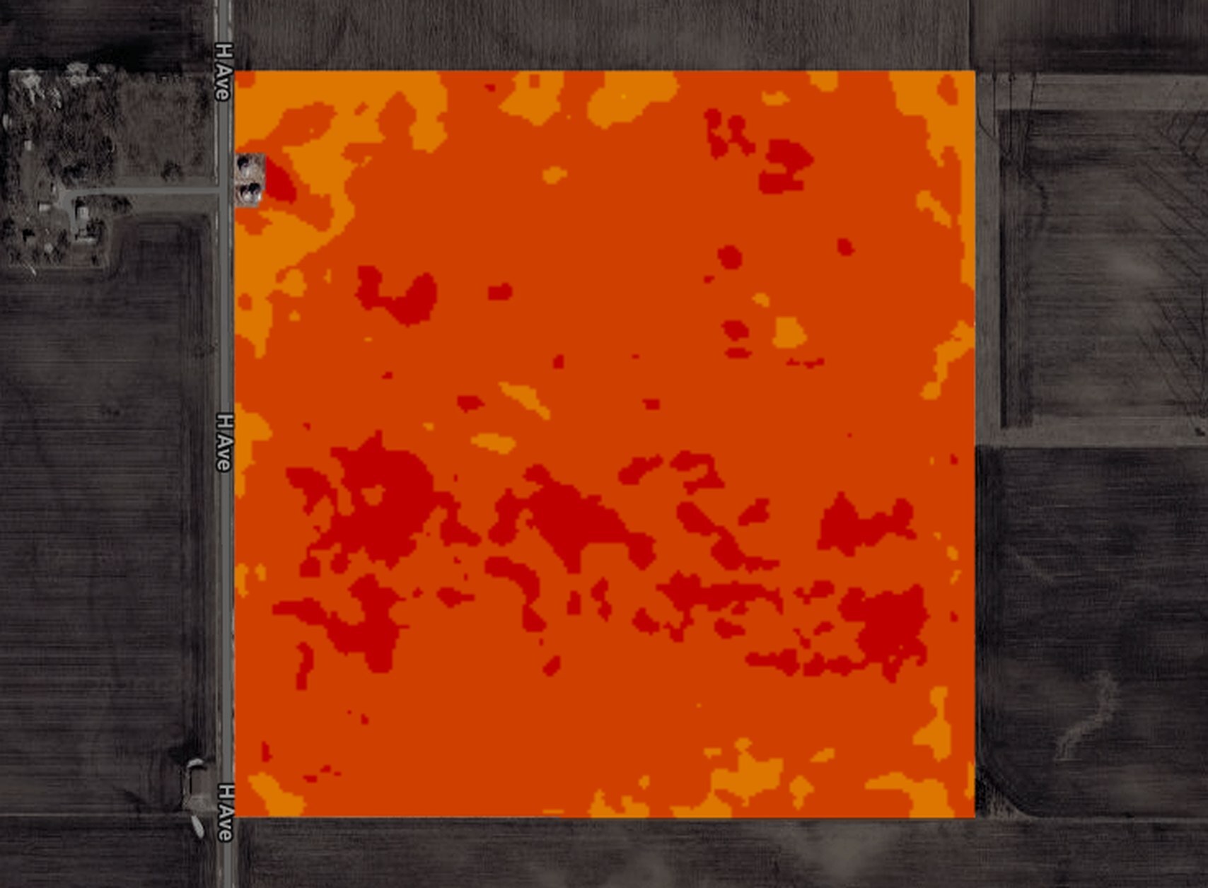 One Iowa corn field in NDVI on Jun 15, 2025: emerged, NDVI 0.56