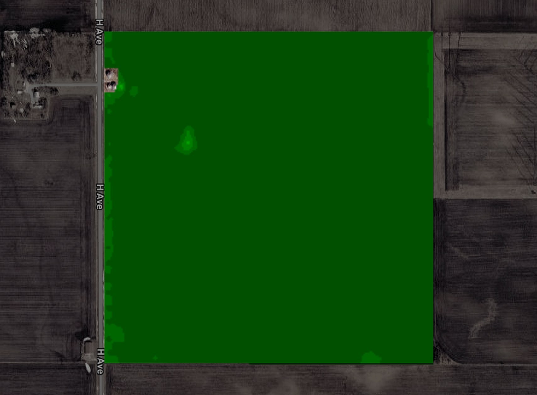 One Iowa corn field in NDVI on Jul 10, 2025: peak ndvi, NDVI 0.93
