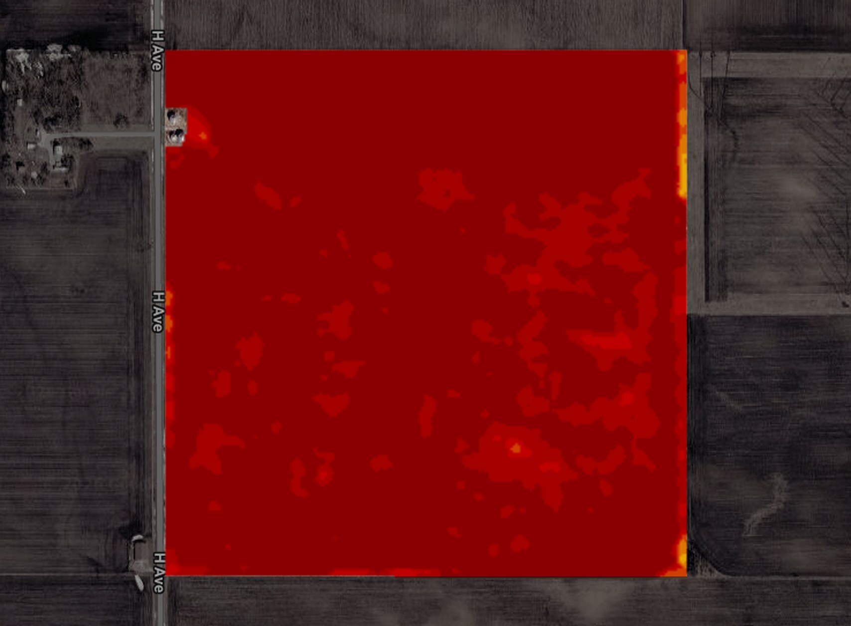 One Iowa corn field in NDVI on Sep 25, 2025: harvest, NDVI 0.28