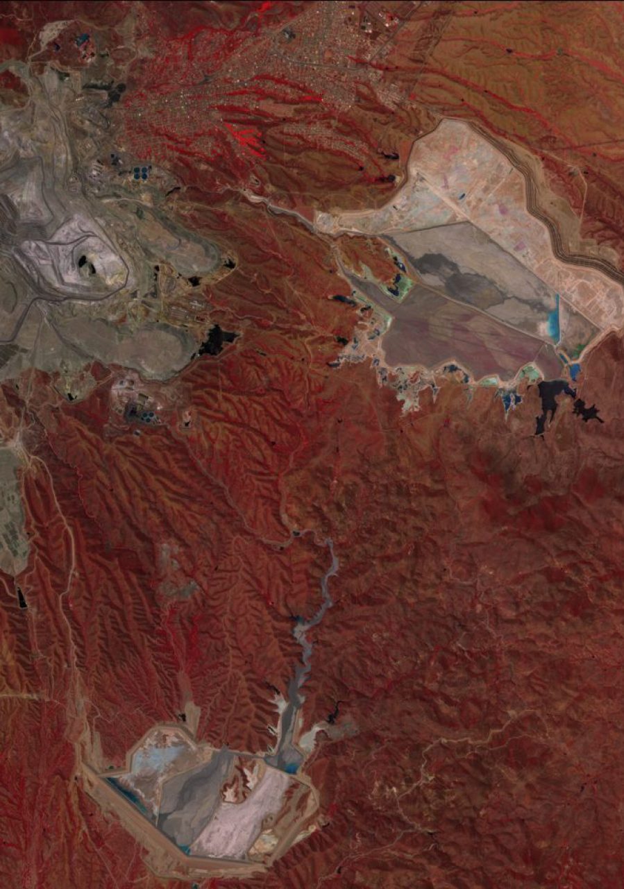 Cananea, Mexico, near-infrared false colour