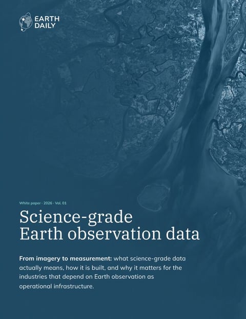 Cover of the EarthDaily white paper: Science-grade Earth observation data