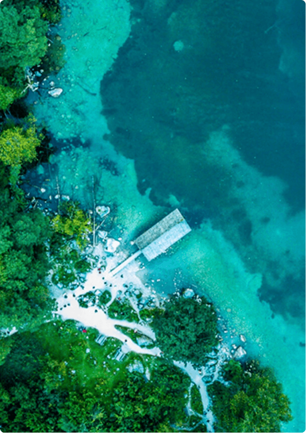 An Arial view of ocean front property, similar to Satellite Data