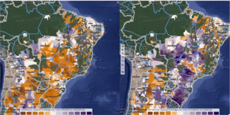 Below-average Non-Dietary Vegetation Index (NDVI) raises warning for soybeans, according to EarthDaily