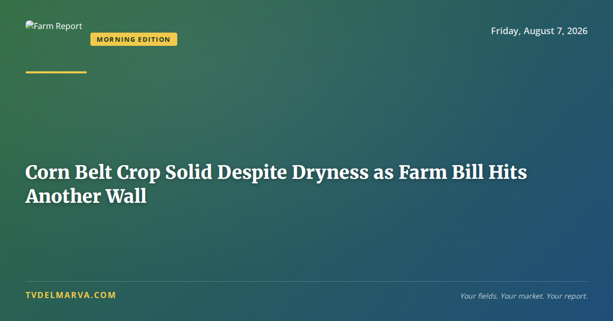 Corn Belt Crop Solid Despite Dryness as Farm Bill Hits Another Wall