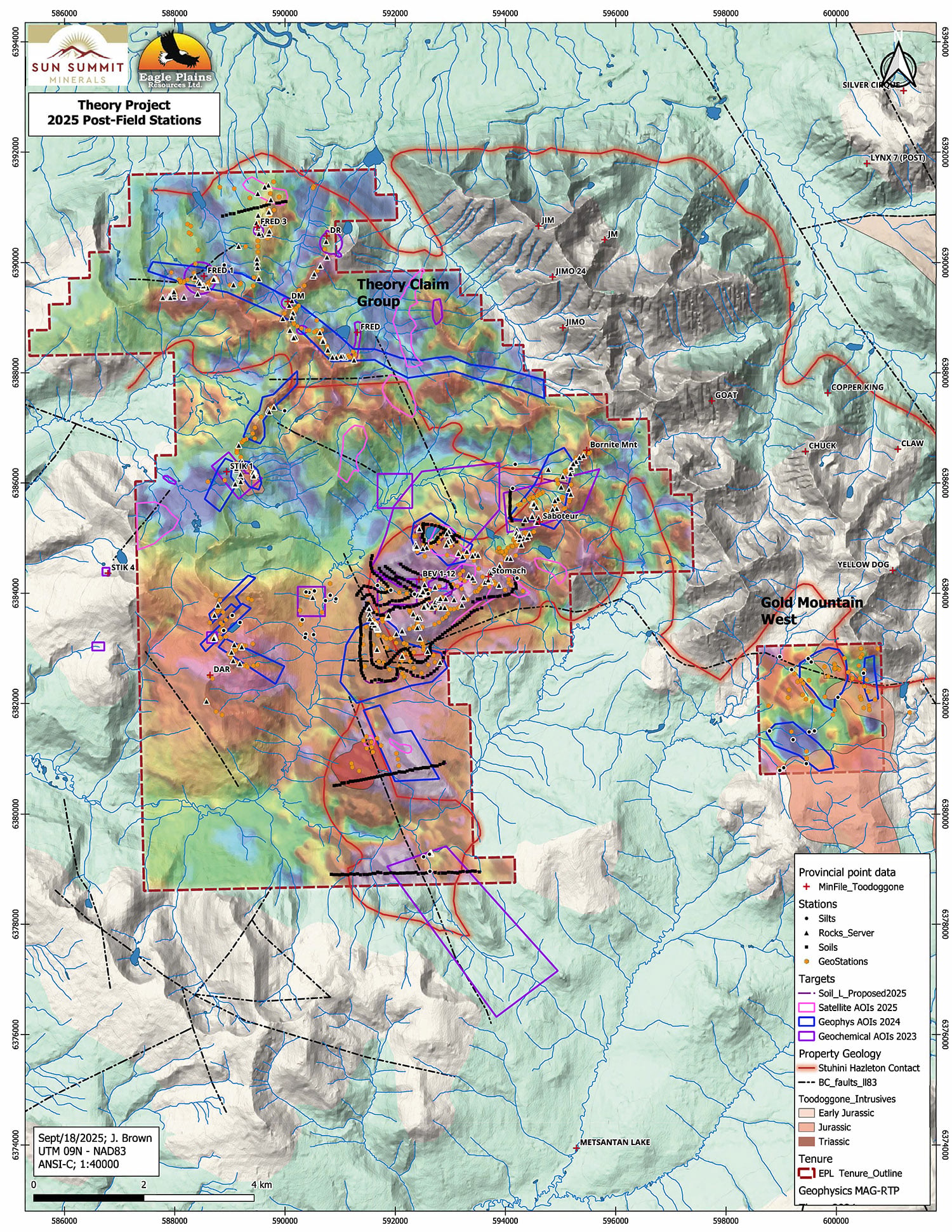 Eagle Plains Partner Sun Summit Completes 2025 Program at the Theory Project, Toodoggone District, BC